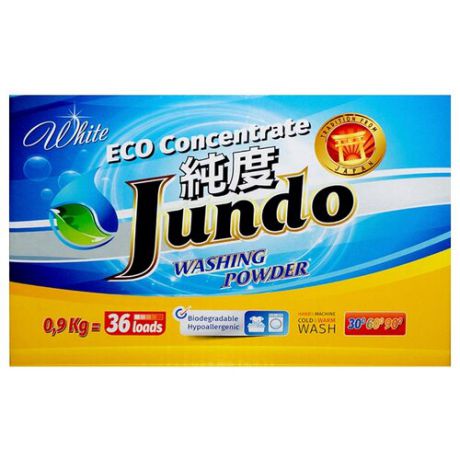 Стиральный порошок Jundo White 0.9 кг картонная пачка
