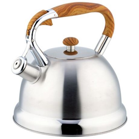 Bohmann Чайник со свистком BH-9916 3,2 л хром/коричневый