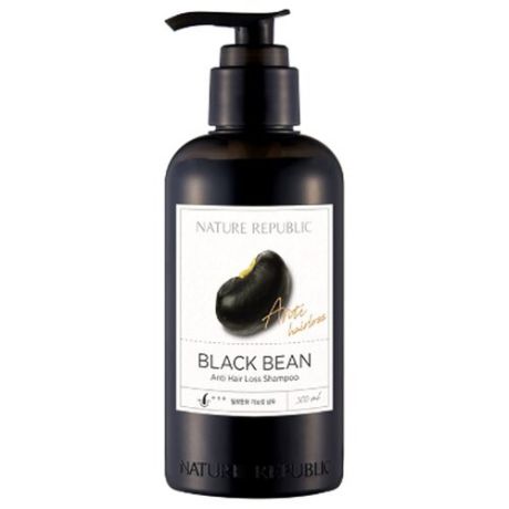 NATURE REPUBLIC шампунь Black Bean Anti Hair Loss против выпадения волос 300 мл с дозатором