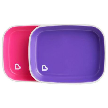 Комплект посуды Munchkin Цветные тарелки (12447) розовый/фиолетовый