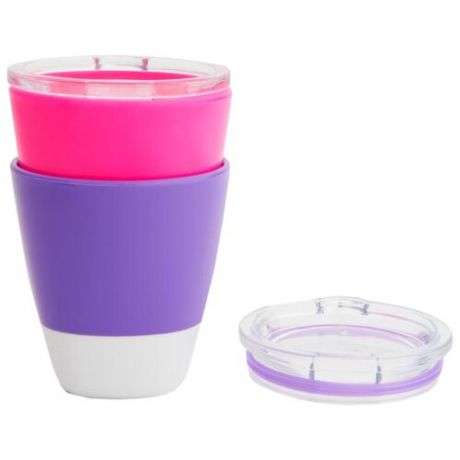 Комплект посуды Munchkin Цветные стаканчики (11259) розовый/фиолетовый