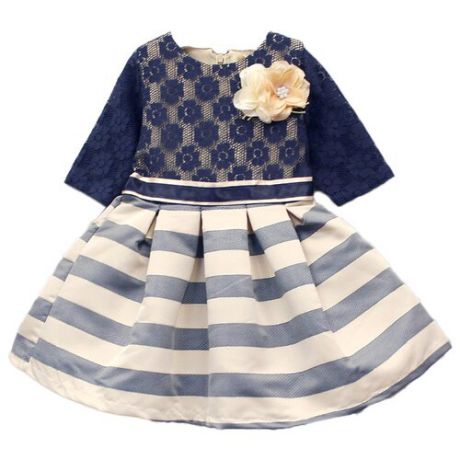 Платье Baby Rose размер 104, бежевый/синий