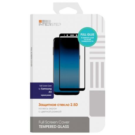 Защитное стекло INTERSTEP Full Screen Cover для Samsung Galaxy A9 черный