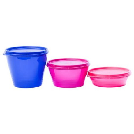 Tupperware Набор контейнеров "Новая классика" синий/красный/розовый