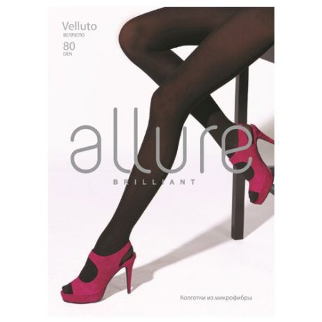 Колготки ALLURE Brilliant Velluto 80 den, размер 2, nero