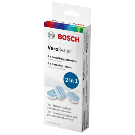 Средство Bosch Для чистки от накипи TCZ8002N белый/синий 3 шт.