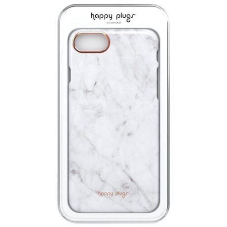 Чехол Happy Plugs 9140 + защитная пленка для Apple iPhone 7/iPhone 8 white marble