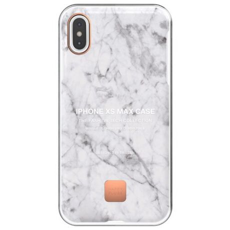 Чехол Happy Plugs 9326 для Apple iPhone Xs Max white marble