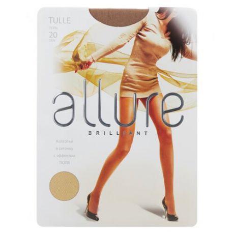 Колготки ALLURE Fashion Tulle 20 den, размер 3/4, glase