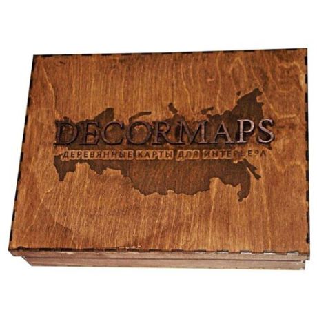 Панно Decormaps деревянная карта России, светлый дуб 140х80 см