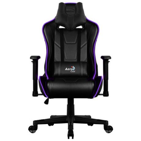 Компьютерное кресло AeroCool AC220 AIR RGB игровое, обивка: искусственная кожа, цвет: черный