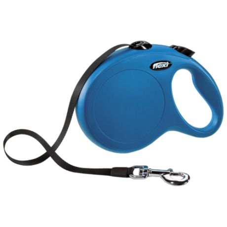 Поводок-рулетка для собак Flexi New Classic L ленточный синий 8 м