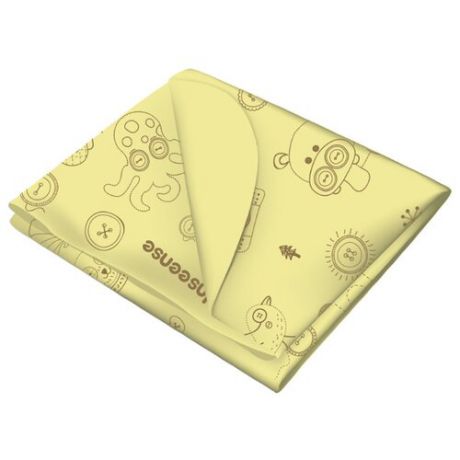 Многоразовая клеенка Inseense с ПВХ-покрытием без тесьмы, 70 х 100 см желтый с рисунком