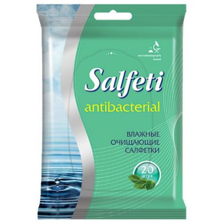 Влажные салфетки Salfeti антибактериальные 20 шт.