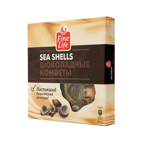Набор конфет Fine Life Sea Shells, молочный шоколад, 250г бежевый/коричневый