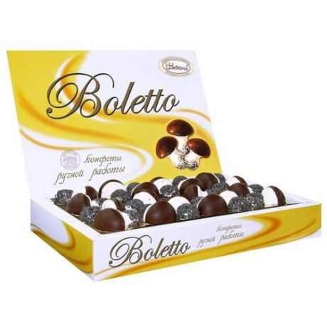 Набор конфет АККОНД Boletto Premium, темный шоколад, 400г белый/желтый
