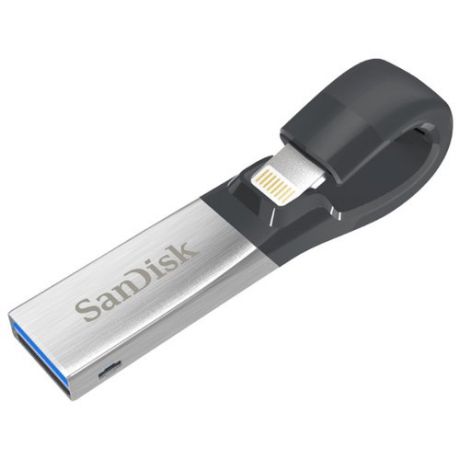 Флешка SanDisk iXpand USB 3.0/Lightning 64GB серебристый/черный