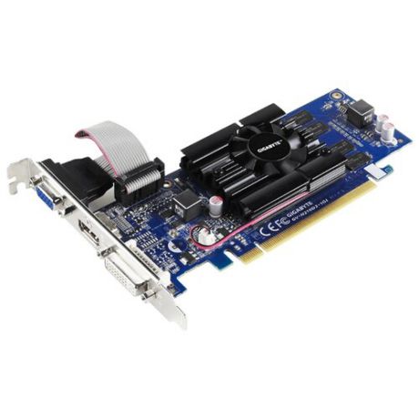 Видеокарта GIGABYTE GeForce 210 520MHz PCI-E 2.0 1024MB 1200MHz 64 bit DVI HDMI HDCP rev. 6.0 Retail