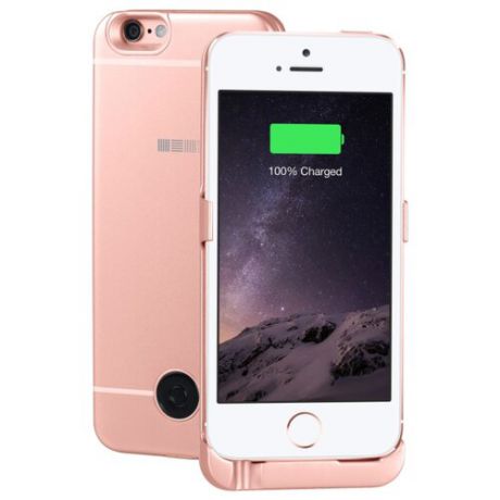 Чехол-аккумулятор INTERSTEP Metal battery case для iPhone 5/5S/SE rose gold