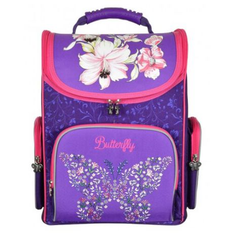 Silwerhof Ранец Butterfly с сумкой для обуви (1088895+471550), розовый/синий