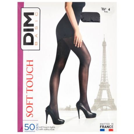 Колготки DIM Basic Soft Touch 50 den, размер 4, black