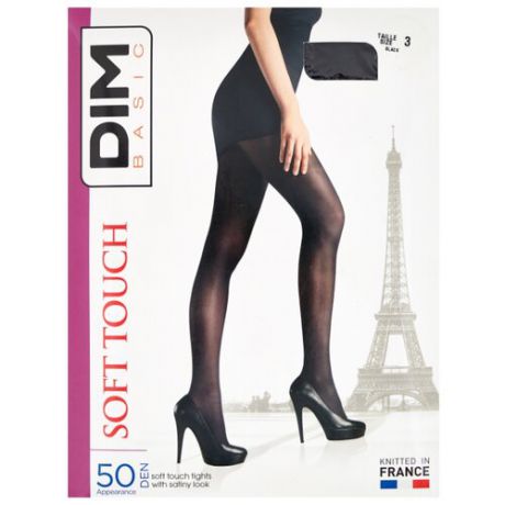 Колготки DIM Basic Soft Touch 50 den, размер 3, black