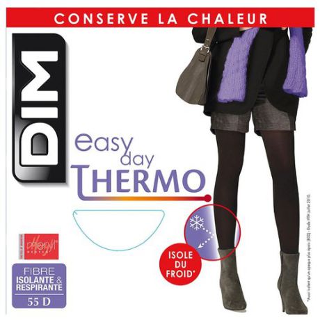 Колготки DIM Easy Day Thermo 55 den, размер 3/4, noir