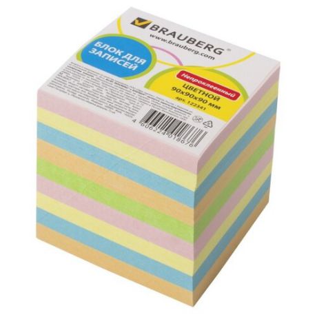 BRAUBERG Блок для записей непроклеенный 9х9 см (122341) разноцветный