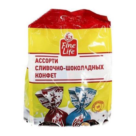 Конфеты Fine Life Ассорти сливочно-шоколадных конфет, пакет 500 г