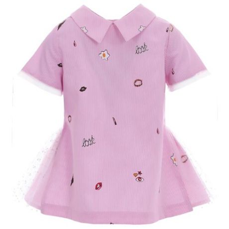 Блузка Silver Spoon размер 110, розовый в полоску