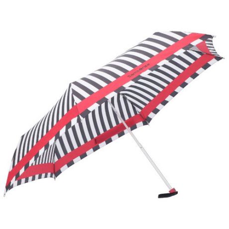 Зонт механика Samsonite R-Pattern (6 спиц, маленькая ручка) черно-белая полоска/красный