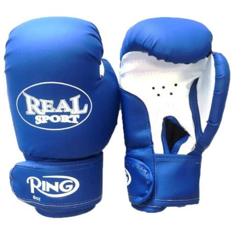 Боксерские перчатки Realsport ES-06 синий 8 oz
