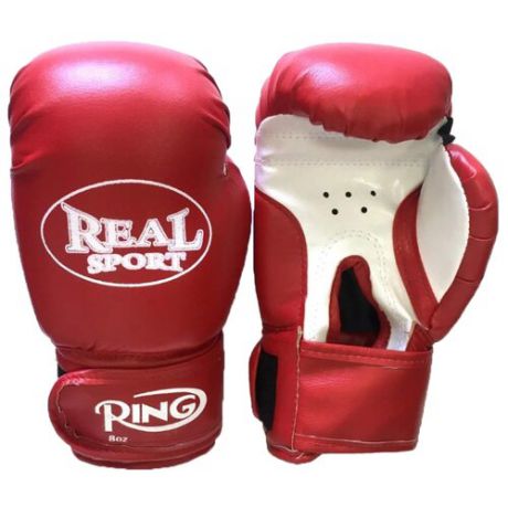 Боксерские перчатки Realsport ES-06 красный 12 oz