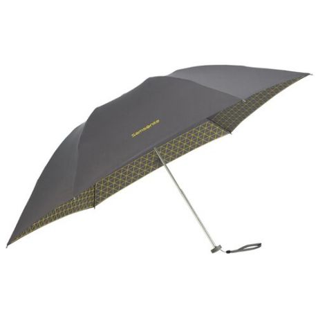 Зонт механика Samsonite Up Way (6 спиц, маленькая ручка) asphalt grey/ yellow