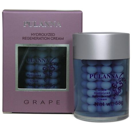 PULANNA Grape Hydrolyzed Regeneration Cream Увлажняющий антистрессовый крем для лица, 58 г