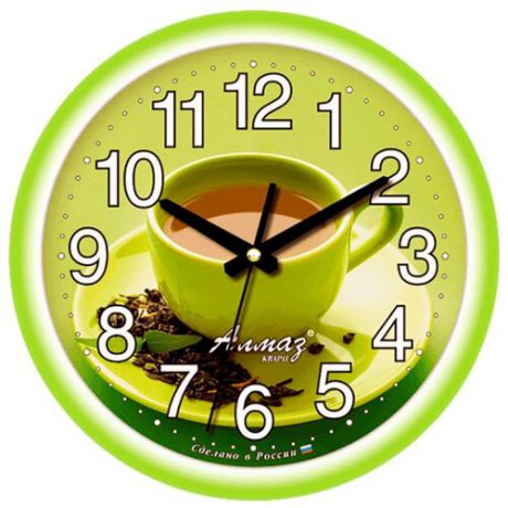 Часы настенные кварцевые Алмаз E17 зеленый