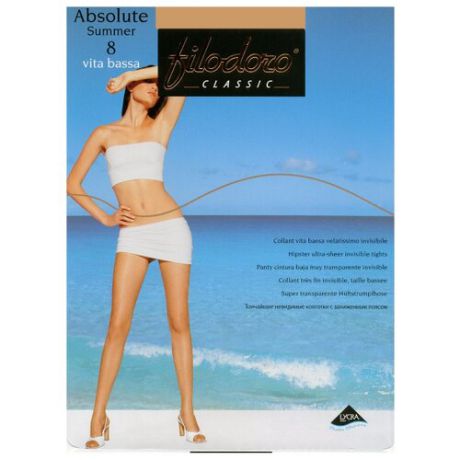 Колготки Filodoro Classic Absolute Summer Vita Bassa 8 den, размер 2-S, nero