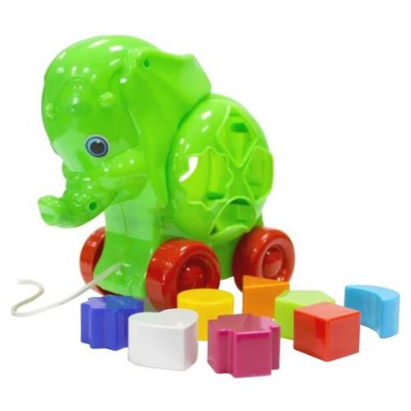 Каталка-игрушка Green Plast Слон (СлВ001) зеленый