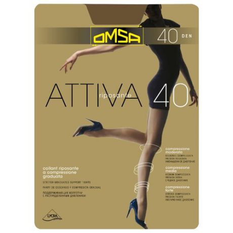 Колготки Omsa Attiva 40 den, размер 5-MAXI, fumo