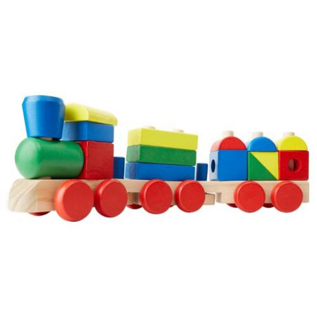 Каталка-игрушка Melissa & Doug Stacking Train (572) красный/зеленый/желтый/синий