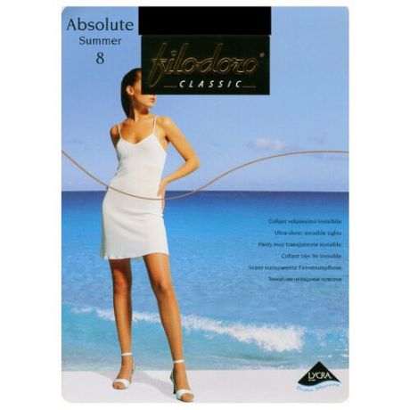 Колготки Filodoro Classic Absolute Summer 8 den, размер 4-L, nero
