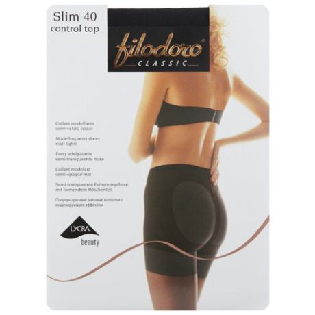 Колготки Filodoro Classic Slim Control Top 40 den, размер 4-L, nero