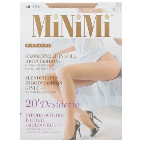 Колготки MiNiMi Desiderio (Nudo) 20 den, размер 3-M, caramello
