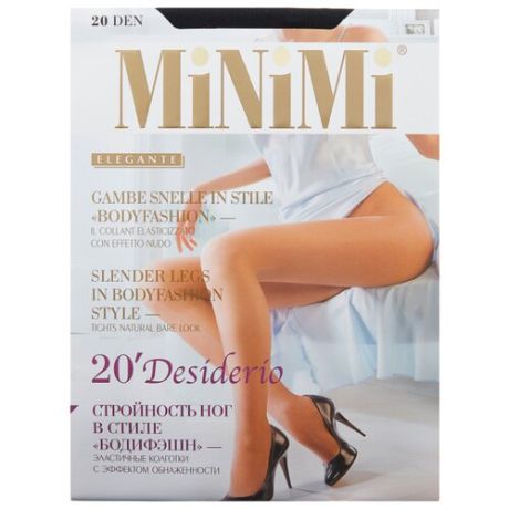 Колготки MiNiMi Desiderio (Nudo) 20 den, размер 4-L, nero