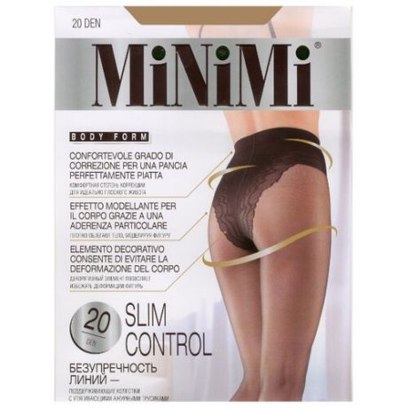 Колготки MiNiMi Slim Control 20 den, размер 3-M, nero