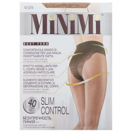 Колготки MiNiMi Slim Control 40 den, размер 3-M, caramello