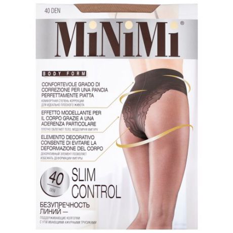 Колготки MiNiMi Slim Control 40 den, размер 4-L, caramello