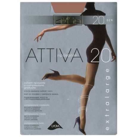 Колготки Omsa Attiva XXL 20 den, размер 6-XL, caramello