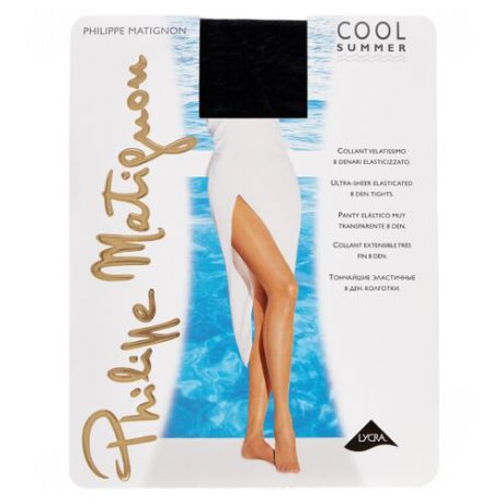 Колготки Philippe Matignon Cool summer 8 den, размер 3-M, nero