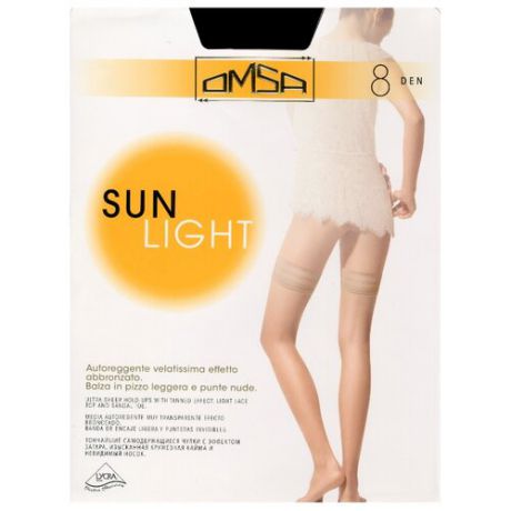 Чулки Omsa Sun Light Aut 8 den, размер 3-M, nero